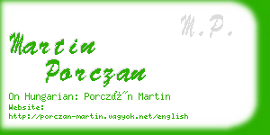 martin porczan business card